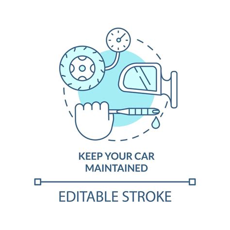 Mantenga Su Coche En Buen Estado Icono De Concepto Turquesa Aceite De