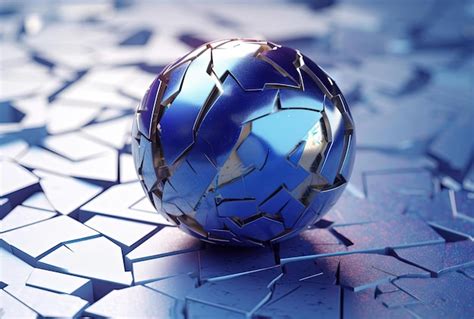 Premium Ai Image A Blue Ball With Geometric Shapes On Top In The