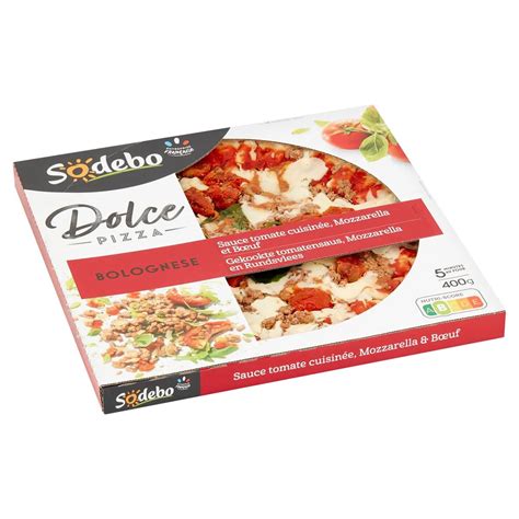 Dolce Pizza Bolognese Gekookte Tomatensaus Mozzarella En Rundvlees