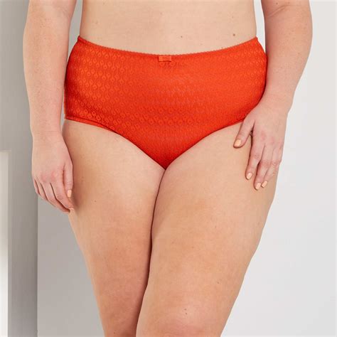 Kanten Slip Met Hoge Taille Grande Taille Femme Oranje Kiabi 10 00€