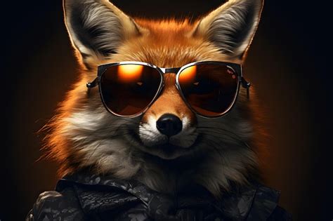 Premium Ai Image Funny Fox Wearing Sunglasses