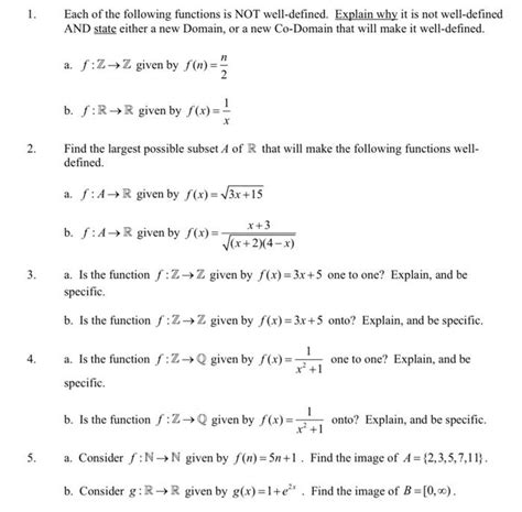 Solved 1 Each Of The Following Functions Is Not