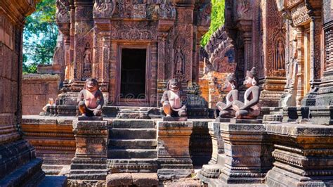 Misteriosas Ruinas Antiguas Banteay Srei Templo Famoso Camboyano