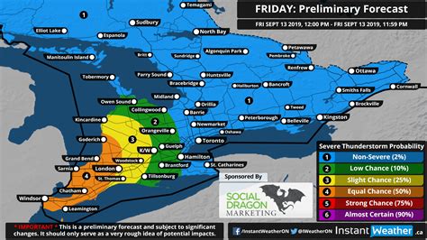 Preliminary Forecast For Severe Thunderstorms Friday Afternoon And Evening 100kmh Damaging Wind