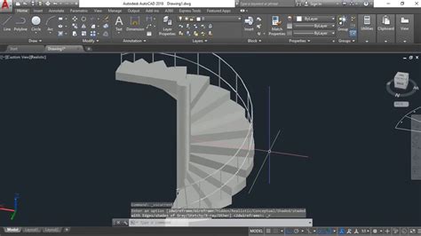 How To Draw Spiral Stairs In Autocad D With Extrude Commands For