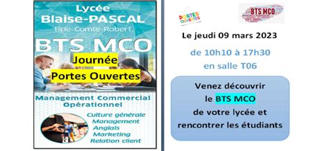 Jpo Bts Mco Brie Comte Robert Lyc E Blaise Pascal