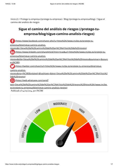 Sigue El Camino Del Análisis De Riesgos Incibe Pdf