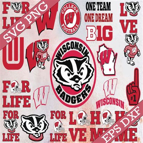 Bundle 21 Files Wisconsin Badgers Football Team Svg Wiscons Inspire