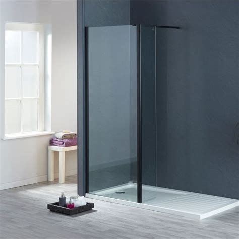 2000mm X 800mm Black Wetroom Shower Screens Shower Enclosure And Shower