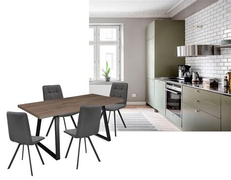 Купить Стол RENE 120(+40)x80 черный металл/ламинат "винтажный дуб" в ...