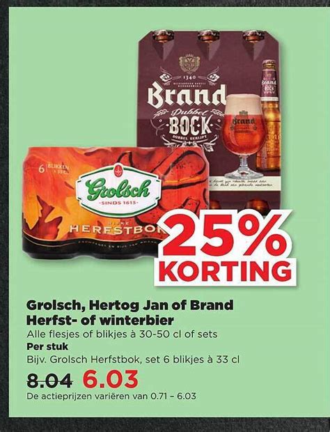 Grolsch Hertog Jan Of Brand Herfst Of Winterbier Aanbieding Bij Plus