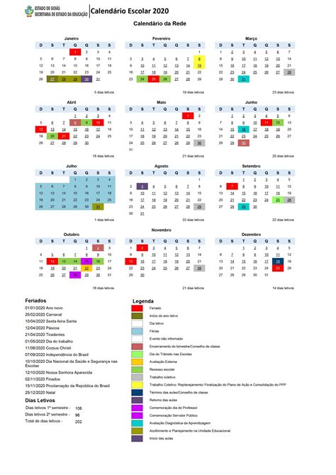 Divulgado Calendário Escolar 2020 Da Rede Estadual Conselho Municipal