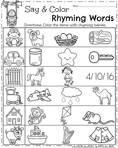 Spring Kindergarten Worksheets Planning Playtime Spring Worksheets Kindergarten Rhyming