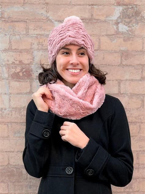 Textured Faux Fur Cowl Neck Scarf Sprigs