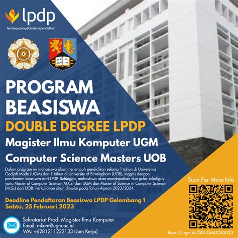 Deadline Pendaftaran 25 Feb 2023 Program Beasiswa Double Degree LPDP