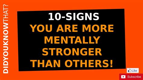 10 Signs You Are Mentally Stronger Than Other People YouTube