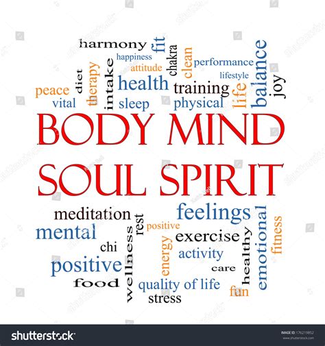 Body Mind Soul Spirit Word Cloud Stock Illustration 176219852