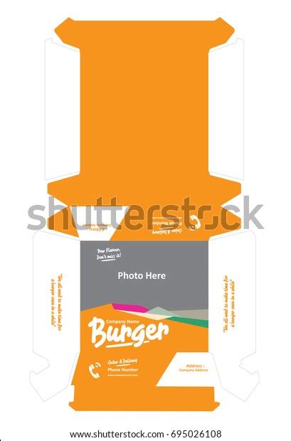 Burger Box Packaging Template Design Stock Vector Royalty Free