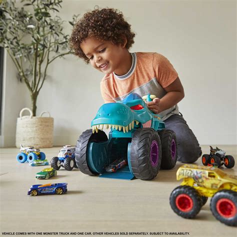 Buy Hot Wheels Monster Trucks Car Chompin Mega Wrex Giant Vehicle Lights And Sound Effects