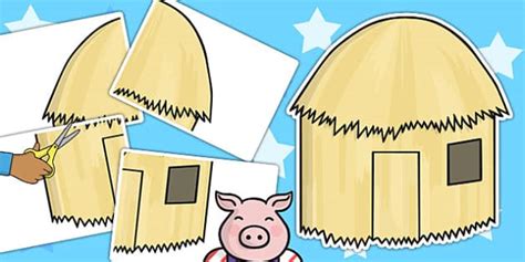 The Three Little Pigs Straw House Cut Out (teacher made)