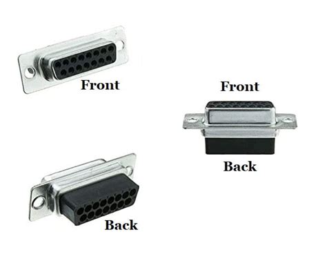 Db15 Female D Sub Crimp Connector Kitplastic Hood15 Pinsgrommets Compucableplususa