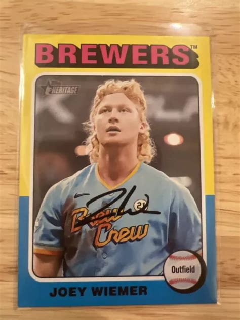 2024 TOPPS HERITAGE Stampa Corta Joey Wiemer Milwaukee Brewers 56 EUR