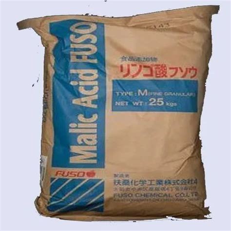 Food Grade Malic Acid Packaging Size 25kg Packaging Type Bag At