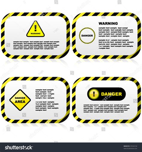 Warning Banner Vector Set Stock Vector (Royalty Free) 35534134