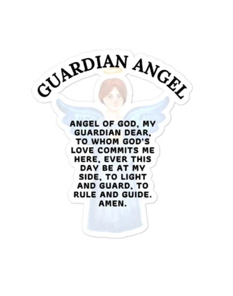 Guardian Angel Prayer Sticker Catholic Lights