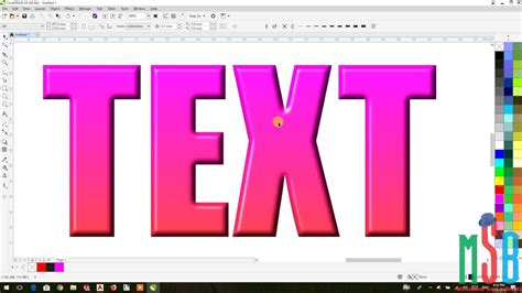 Corel Draw Tutorials Embossing Text Youtube