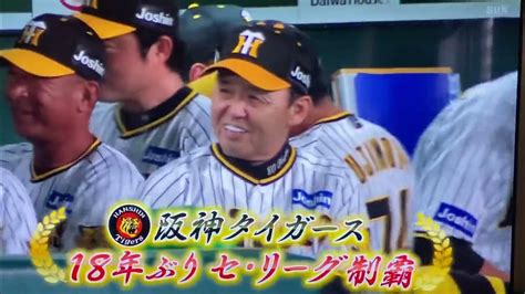 阪神タイガース 18年ぶりセ・リーグ制覇！ 阪神タイガース 優勝 優勝の瞬間 Youtube