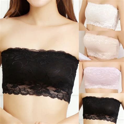 Sexy Women Stretch Strapless Soft Lace Boob Tube Anti Emptied Bandeau