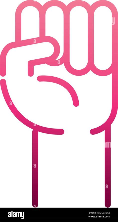 Feminism Movement Icon Fist Hand Power Female Rights Gradient Style