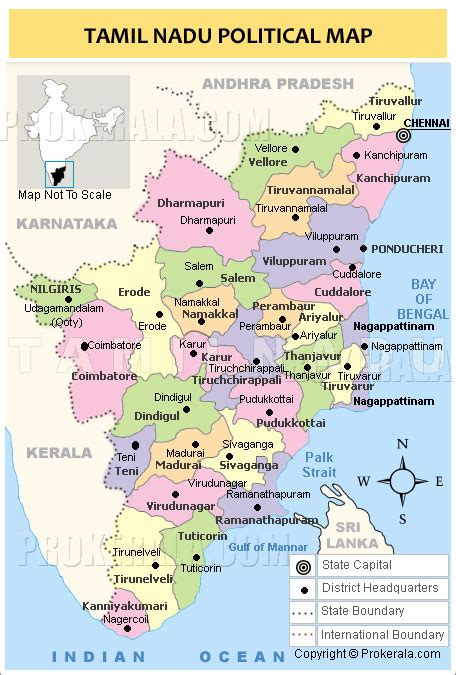 Tamil Nadu South India Map