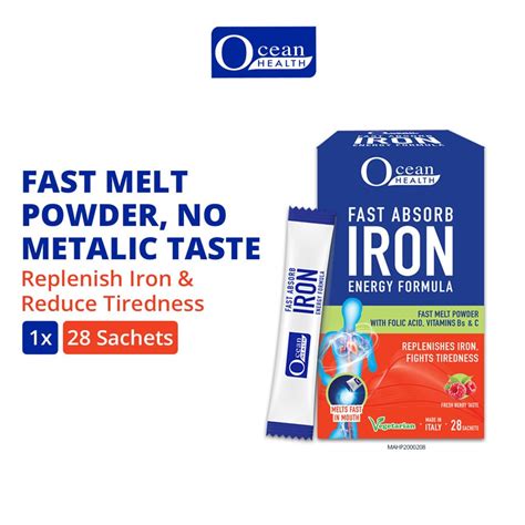 Ocean Health Fast Absorb Iron Energy Formula Sachet Replenishes Iron