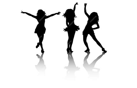 Premium Vector | Silhouette of dancing people, group