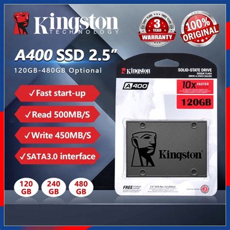 Ssd Kingston A400 Unidade De Sabor Sólido Sata 3 120gb 240gb 480gb 960gb Para Notebook De Mesa