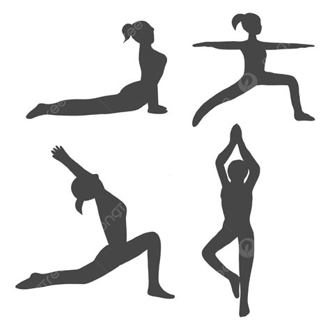 Person Doing Yoga Silhouette Transparent Background Hand Drawn Woman