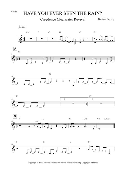 Have You Ever Seen The Rain Arr Leo Silva By Creedence Clearwater Revival Sheet Music For