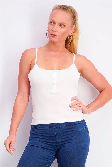 Sinsay Women Sleeveless Top White Brands For Less