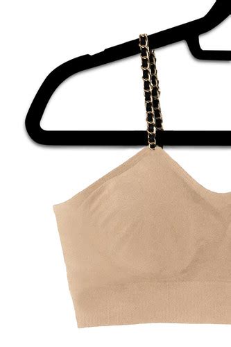 Gold Black Chain Attached To Our Basic Nude Bra Strap Its