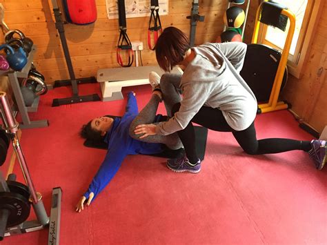 Stretching Live For Fitness Female Personal Trainer Private Gym