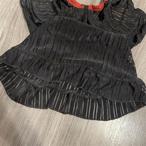 Beautiful Black Lingerie Top Pretty Red Lace And Depop