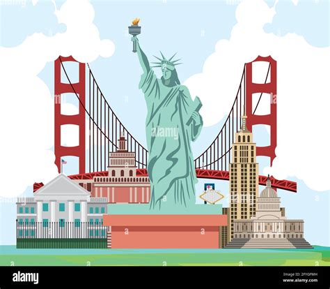 American Landmark Famous Stock Vector Image Art Alamy