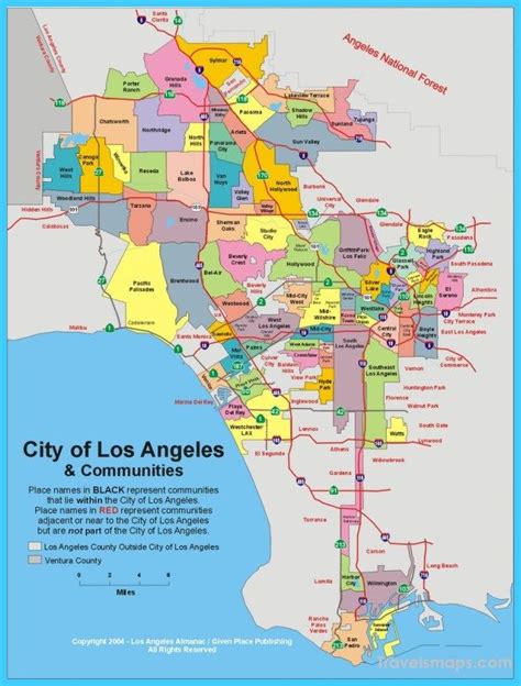 Cool Map Of Los Angeles Los Angeles Map California City Map Los