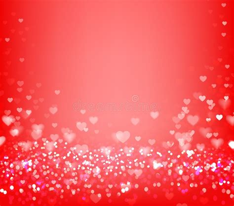 Hearts Bokeh Background Red Festive Background With Bokeh Stock Vector