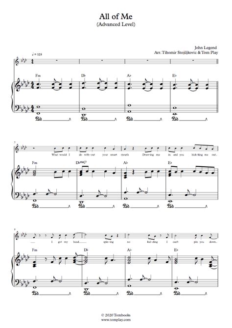 John Legend All Of Me Sheet Music