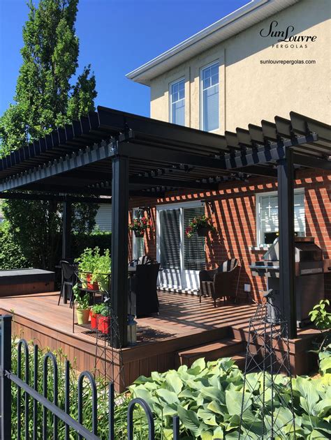 SunLouvre Pergolas with adjustable louvered roof, Pergola attached to ...