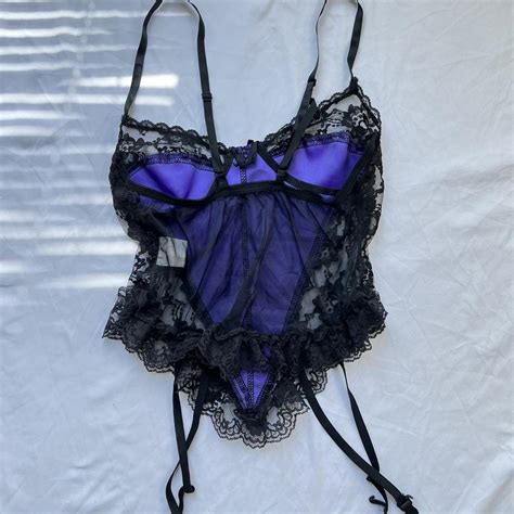 Vintage Purple Lace Lingerie Tank Top Vintage Depop