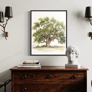 Southern Live Oak Tree Art Print Southern Live Oak Tree Wall Art